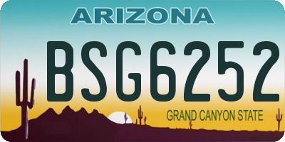 AZ license plate BSG6252