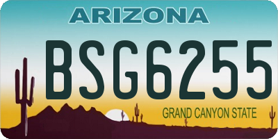 AZ license plate BSG6255