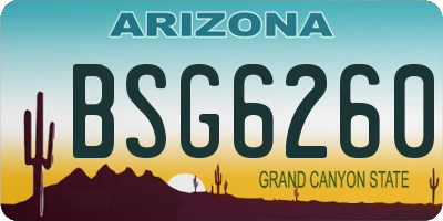 AZ license plate BSG6260