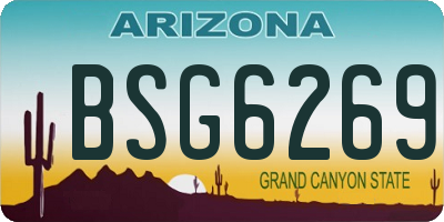 AZ license plate BSG6269