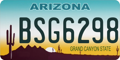 AZ license plate BSG6298