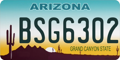 AZ license plate BSG6302