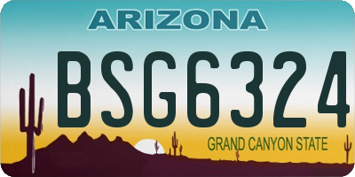 AZ license plate BSG6324
