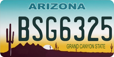 AZ license plate BSG6325