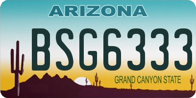 AZ license plate BSG6333