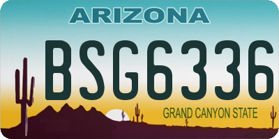 AZ license plate BSG6336