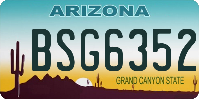 AZ license plate BSG6352