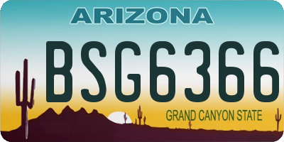 AZ license plate BSG6366