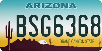 AZ license plate BSG6368