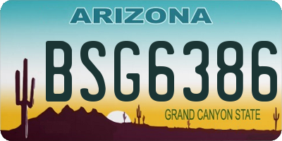 AZ license plate BSG6386