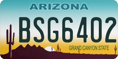 AZ license plate BSG6402