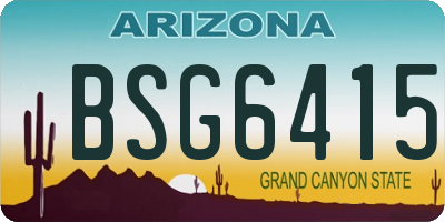 AZ license plate BSG6415