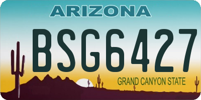 AZ license plate BSG6427
