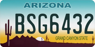AZ license plate BSG6432