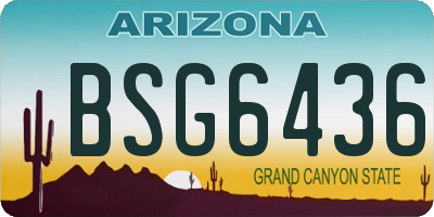 AZ license plate BSG6436