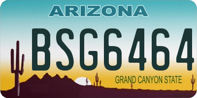 AZ license plate BSG6464