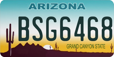 AZ license plate BSG6468