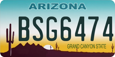 AZ license plate BSG6474