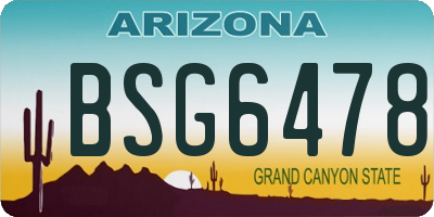 AZ license plate BSG6478