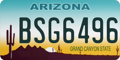 AZ license plate BSG6496