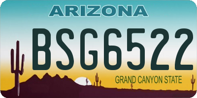 AZ license plate BSG6522