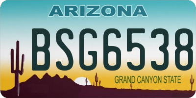 AZ license plate BSG6538