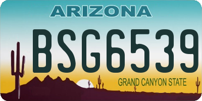 AZ license plate BSG6539