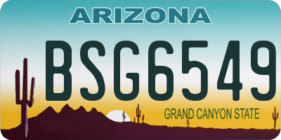 AZ license plate BSG6549