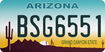 AZ license plate BSG6551