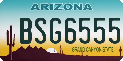 AZ license plate BSG6555