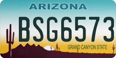 AZ license plate BSG6573