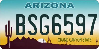 AZ license plate BSG6597