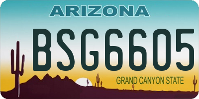 AZ license plate BSG6605