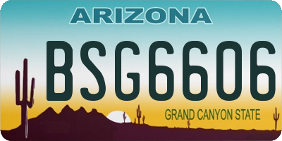 AZ license plate BSG6606