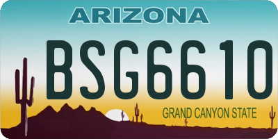 AZ license plate BSG6610