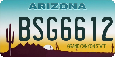 AZ license plate BSG6612