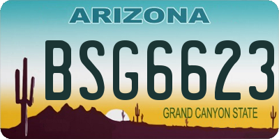 AZ license plate BSG6623