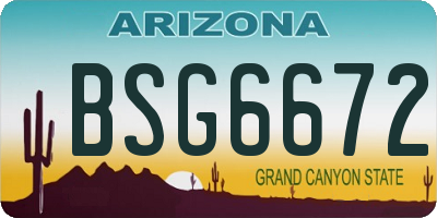 AZ license plate BSG6672