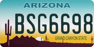 AZ license plate BSG6698