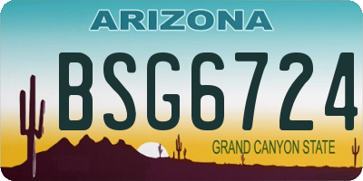 AZ license plate BSG6724