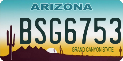 AZ license plate BSG6753