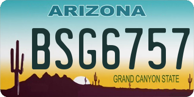 AZ license plate BSG6757