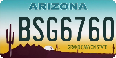 AZ license plate BSG6760
