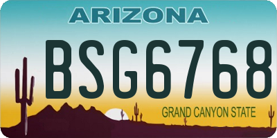 AZ license plate BSG6768