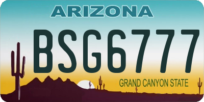 AZ license plate BSG6777
