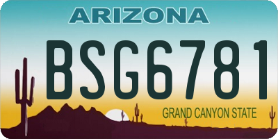 AZ license plate BSG6781