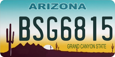AZ license plate BSG6815