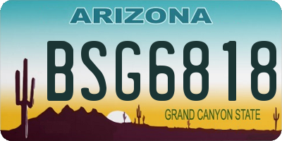 AZ license plate BSG6818
