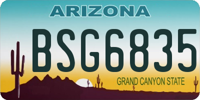 AZ license plate BSG6835