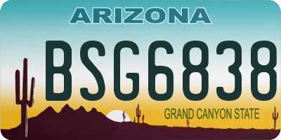 AZ license plate BSG6838